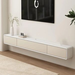 Meuble tv beige suspendu
